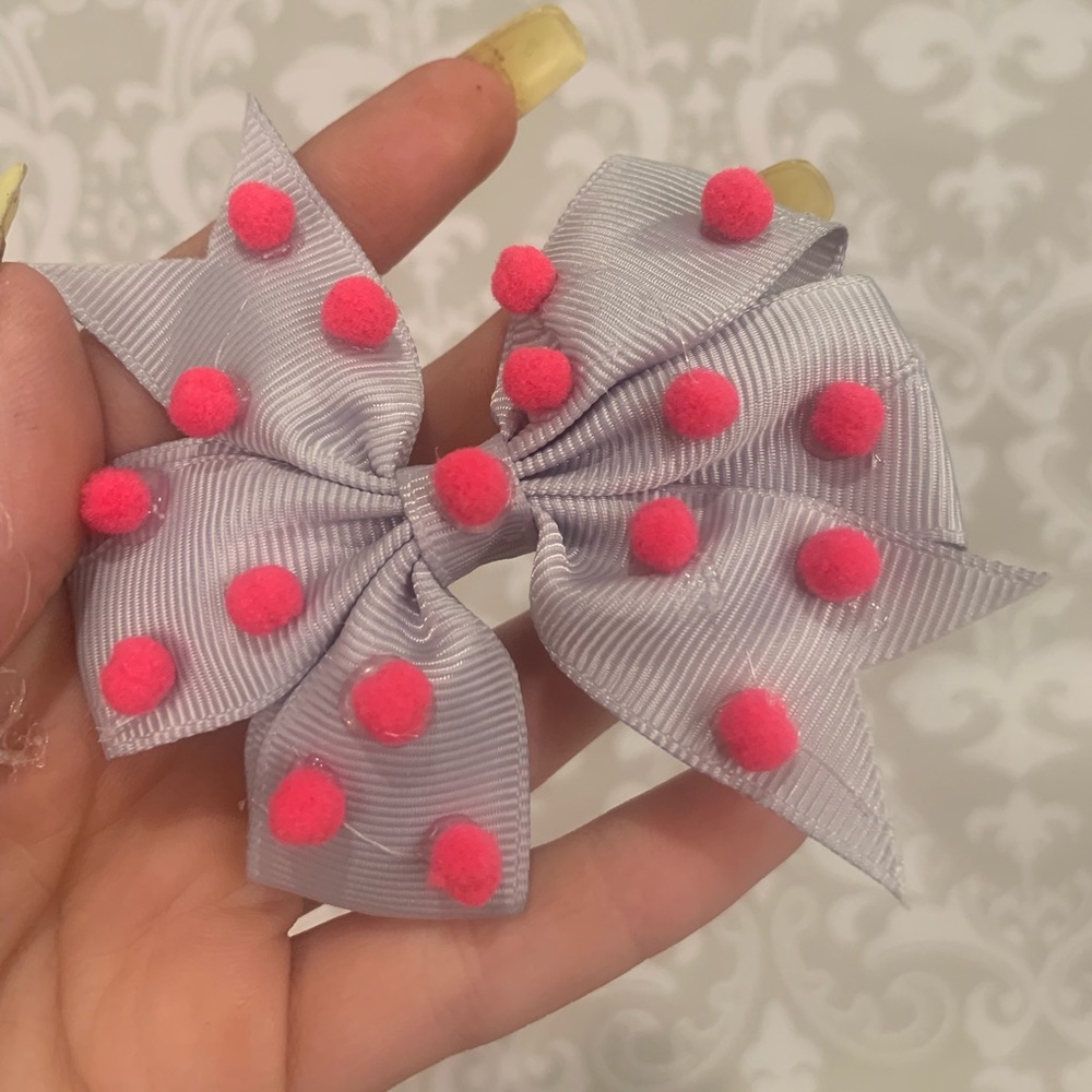 Pink Dotted Elephant Bow